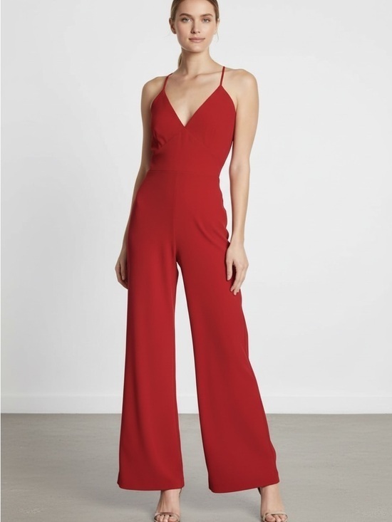 Lulus Pants - 🖤 Elegant Red Jumpsuit